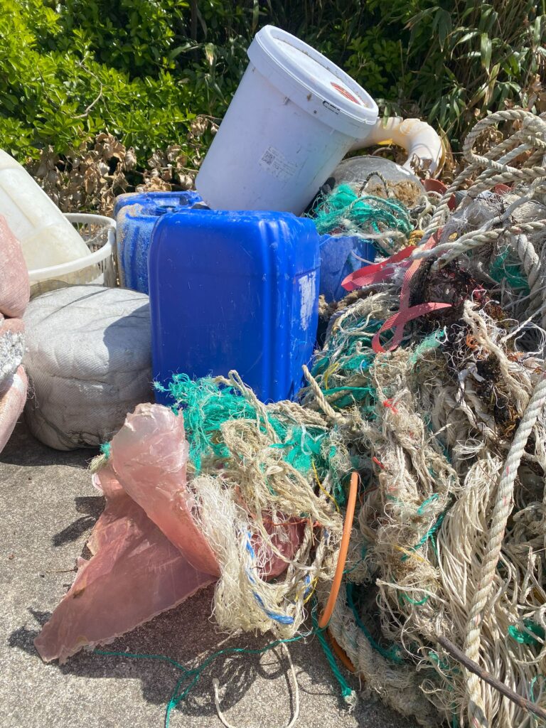 われら海岸探偵団にて岩屋東海岸清掃で回収した海洋ごみの様子①